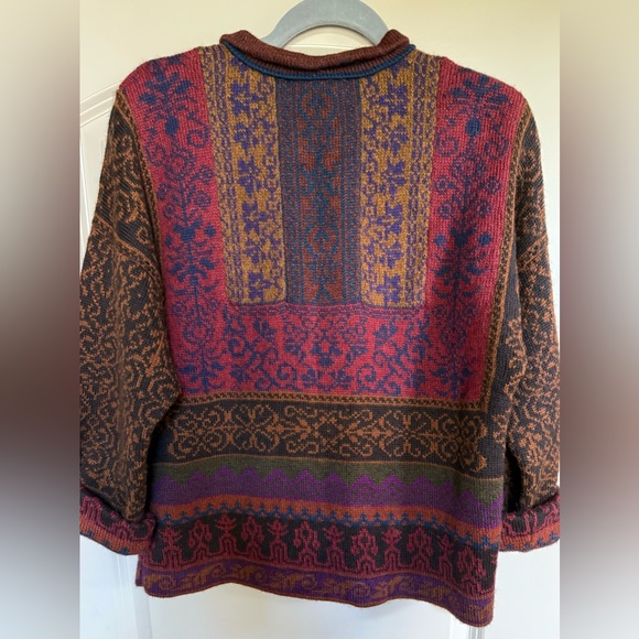 Dakota Alpaca Sweater Sz M,Pullover,Browns & Reds,Hand Loomed,Ski Lodge,Y2K - Picture 4 of 6